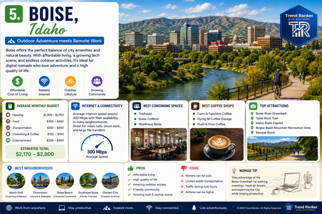 Boise River Greenbelt and downtown