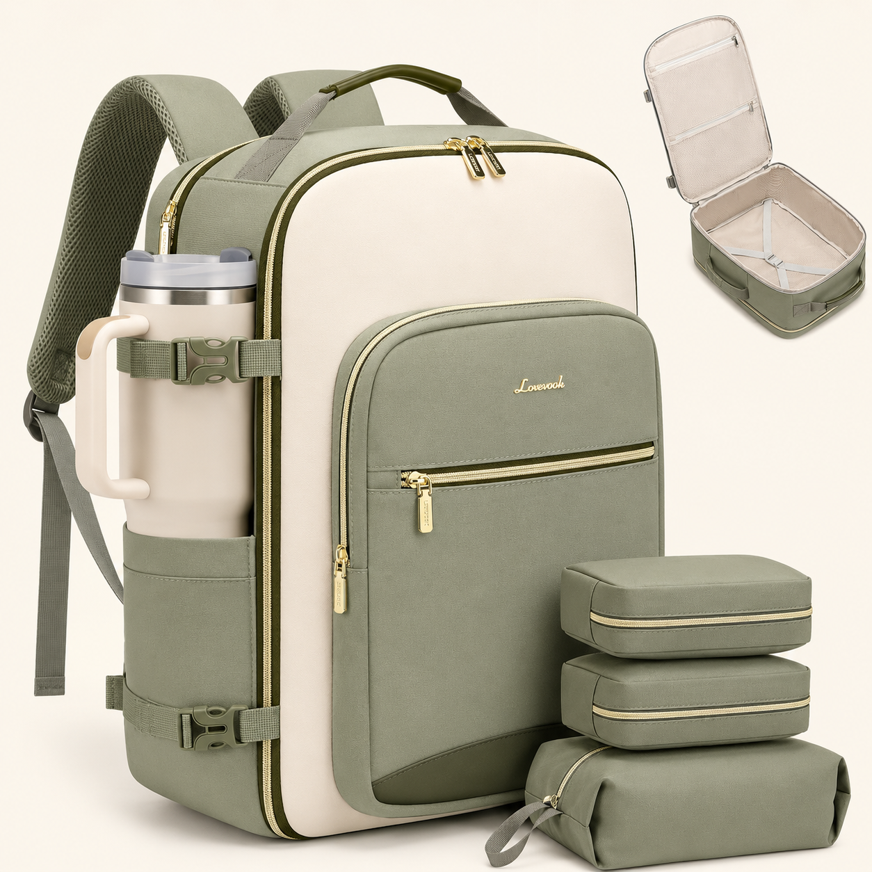 LOVEVOOK 40L Travel Backpack for Women & Men, Airline Approved Carry On Luggage w