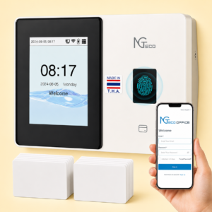 NGTeco Cloud Employee Time Clock, Fingerprint & Card Punch Machine with 2.4G/5G WiFi, 2000mAh Backup Battery, Remote APP/Web Control & AWS Secure Storage (0 Monthly Fee)