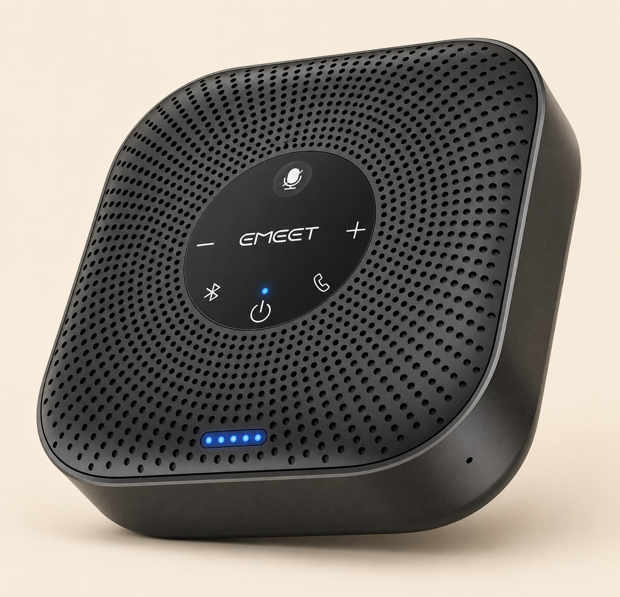 EMEET M0 Plus Conference Speaker and Microphone, 4 Mics 360° Voice Pickup | Noise Reduction, USB C&C-to-A Adapter, Bluetooth Speakerphone for 8 People w/Daisy Chain for 16, Works with Leading Software