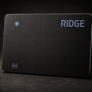 Ridge Tracker Card Compatible with Apple Find My, Rechargeable Slim Tracking Card - Wallet Finder, Item Locator for Luggage Tags, Passports, Phone - MFi Certified, IP68 Water Resistance