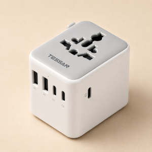 TESSAN Universal Travel Adapter 28W, International Power Adapter | Travel Adapter Worldwide, 3 USB C 2 USB A Ports, US to European UK Italy Ireland New Zealand, Type C G A I Plug
