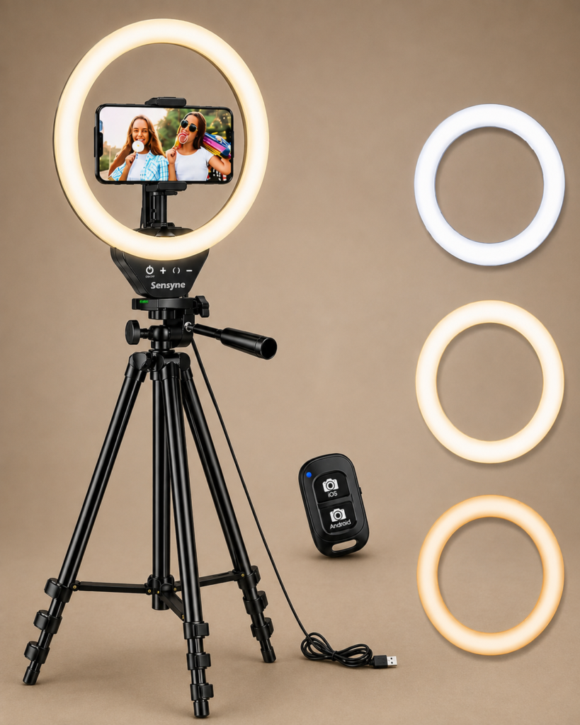 Click to see full view Sensyne Ring Light with Stand
