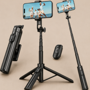 Selfie Stick Tripod for Phone with Remote Control & Holder