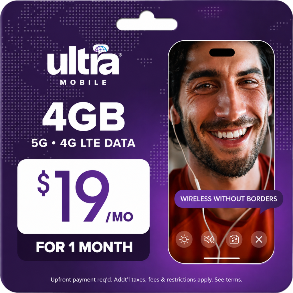 Ultra Mobile 4GB Prepaid SIM Kit