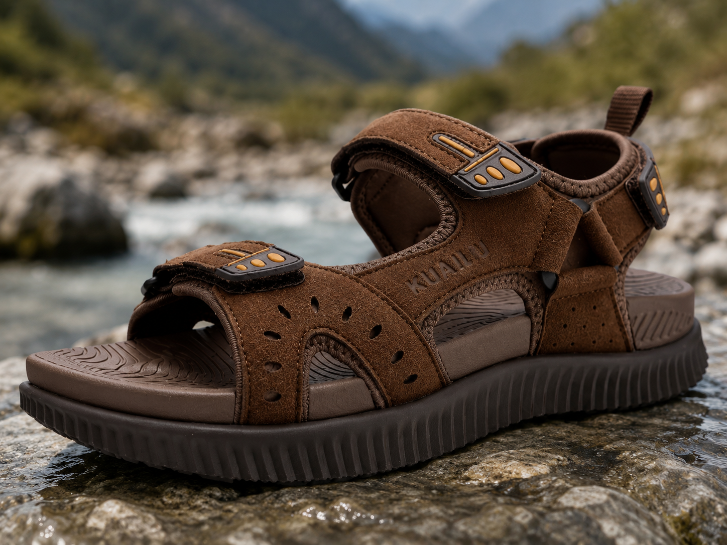 KuaiLu Mens Hiking Sandals with Orthopedic Arch Support Footbed | Sport Recovery Athletic Walking Sandals For Man Outdoor Summer Casual Thick Cushion Beach Water Fisherman Sandal Size 7-15