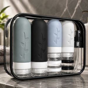 Travel Bottles for Toiletries,TSA Approved Silicone Travel Containers for Toiletries,Leak Proof Refillable Liqus Shampoo And Conditioner travel Essentials toiletry Bottles
