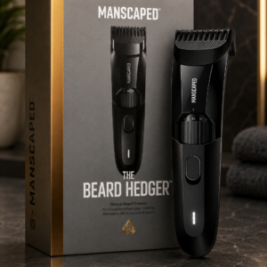 MANSCAPED® The Beard Hedger® Men's Premium Beard Trimmer, 20 Length Adjustable Blade Wheel, Stainless Steel T-Blade for Precision Facial Hair Trimming, Cordless Waterproof Wet/Dry Clipper